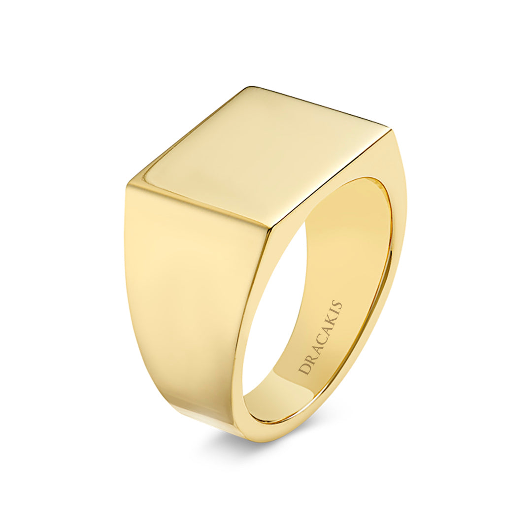 Mens Gold Signet Ring - Dracakis Jewellers