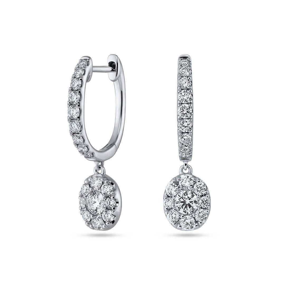 Brilliant Cut Halo Hoop Diamond Earrings - Dracakis Jewellers Brilliant Cut Halo Hoop Diamond Earrings - Dracakis Jewellers