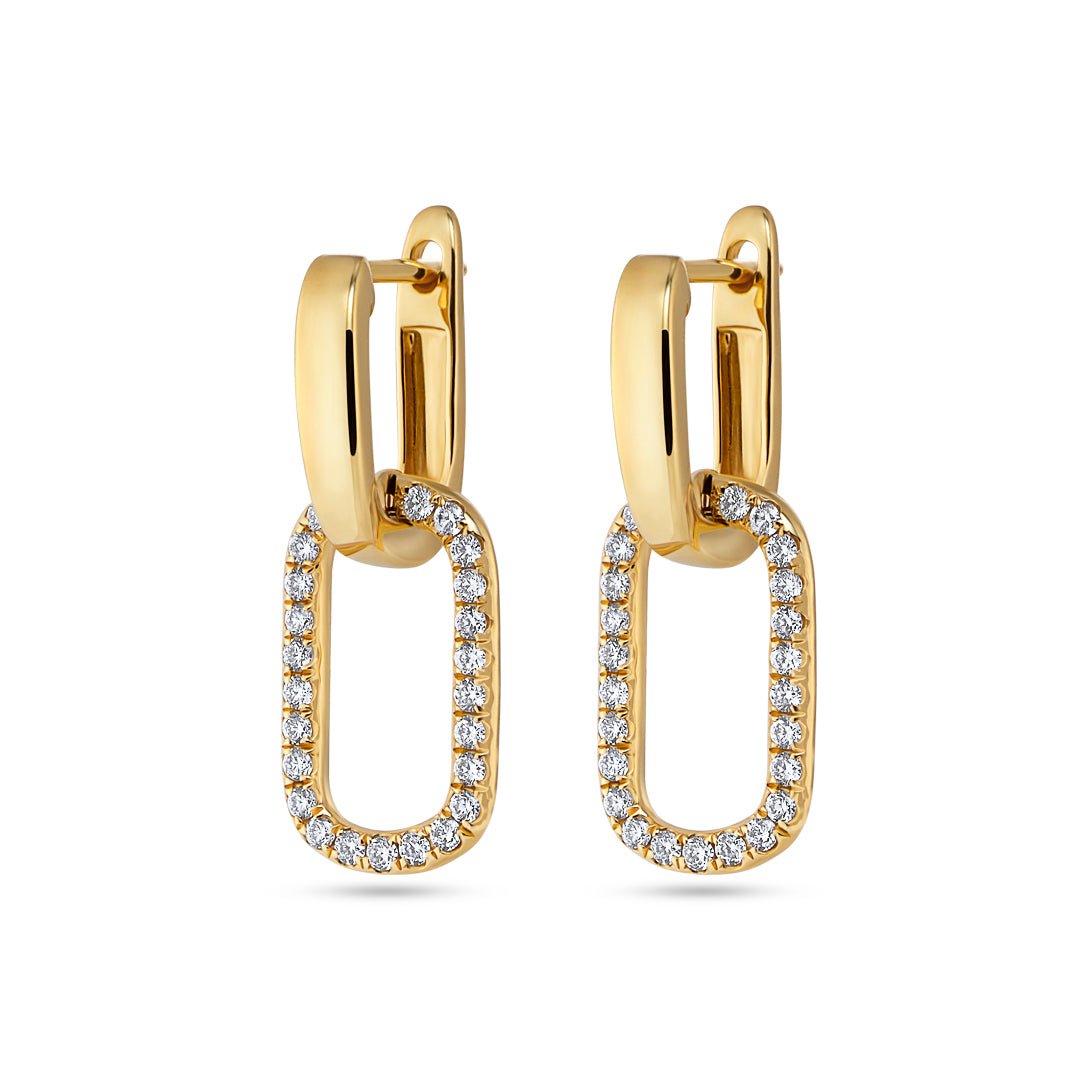 Cushion Style Drop Hoop Earrings - Dracakis Jewellers Cushion Style Drop Hoop Earrings - Dracakis Jewellers