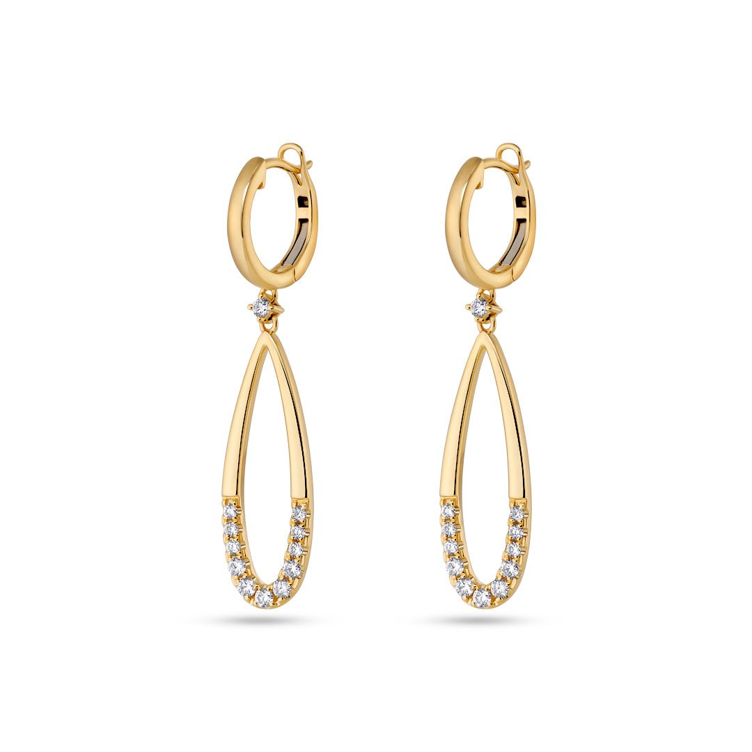 Diamond Ellipse Hoop Drop Earrings - Dracakis Jewellers Diamond Ellipse Hoop Drop Earrings - Dracakis Jewellers