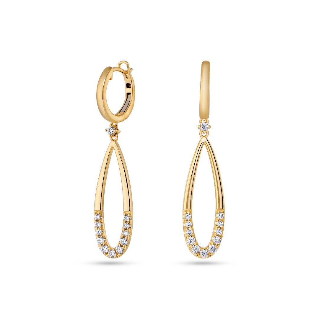 Diamond Ellipse Hoop Drop Earrings - Dracakis Jewellers Diamond Ellipse Hoop Drop Earrings - Dracakis Jewellers