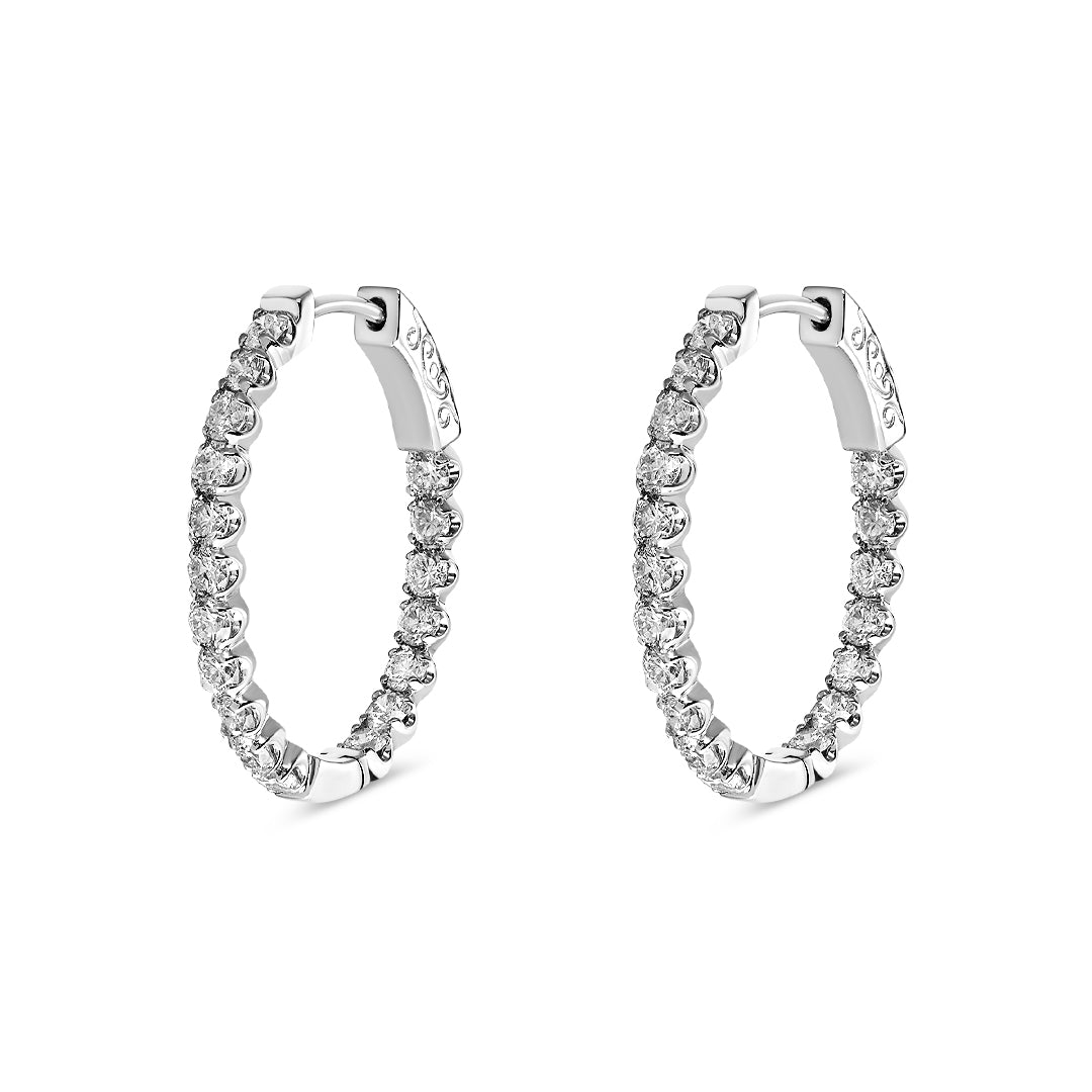 Essential Diamond Hoop Earrings (2.00ct) - Dracakis Jewellers Essential Diamond Hoop Earrings (2.00ct) - Dracakis Jewellers