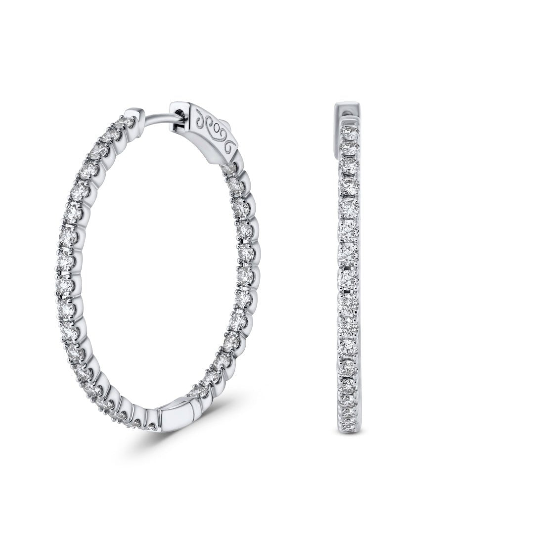 Essential Diamond Hoop Earrings (1.85ct) - Dracakis Jewellers Essential Diamond Hoop Earrings (1.85ct) - Dracakis Jewellers