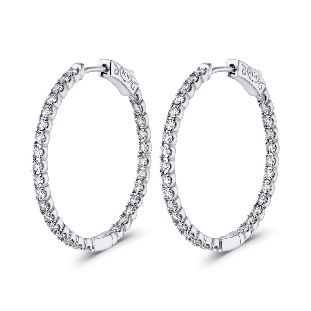 Essential Diamond Hoop Earrings (1.85ct) - Dracakis Jewellers Essential Diamond Hoop Earrings (1.85ct) - Dracakis Jewellers