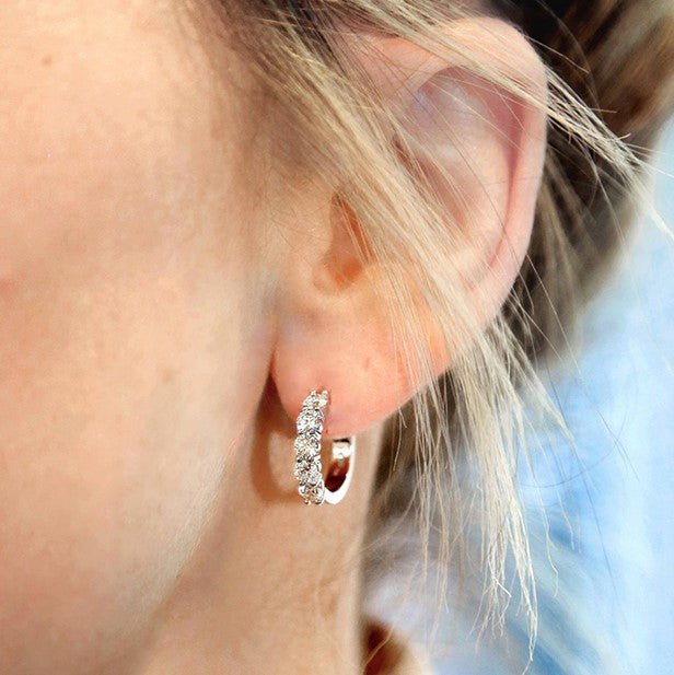 Hearts On Fire Small Mini Hoop Earrings - Dracakis Jewellers Hearts On Fire Small Mini Hoop Earrings - Dracakis Jewellers