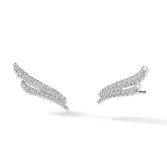 Vela French Cut Pavé Double Row Diamond Climber Earrings - Dracakis Jewellers Vela French Cut Pavé Double Row Diamond Climber Earrings - Dracakis Jewellers