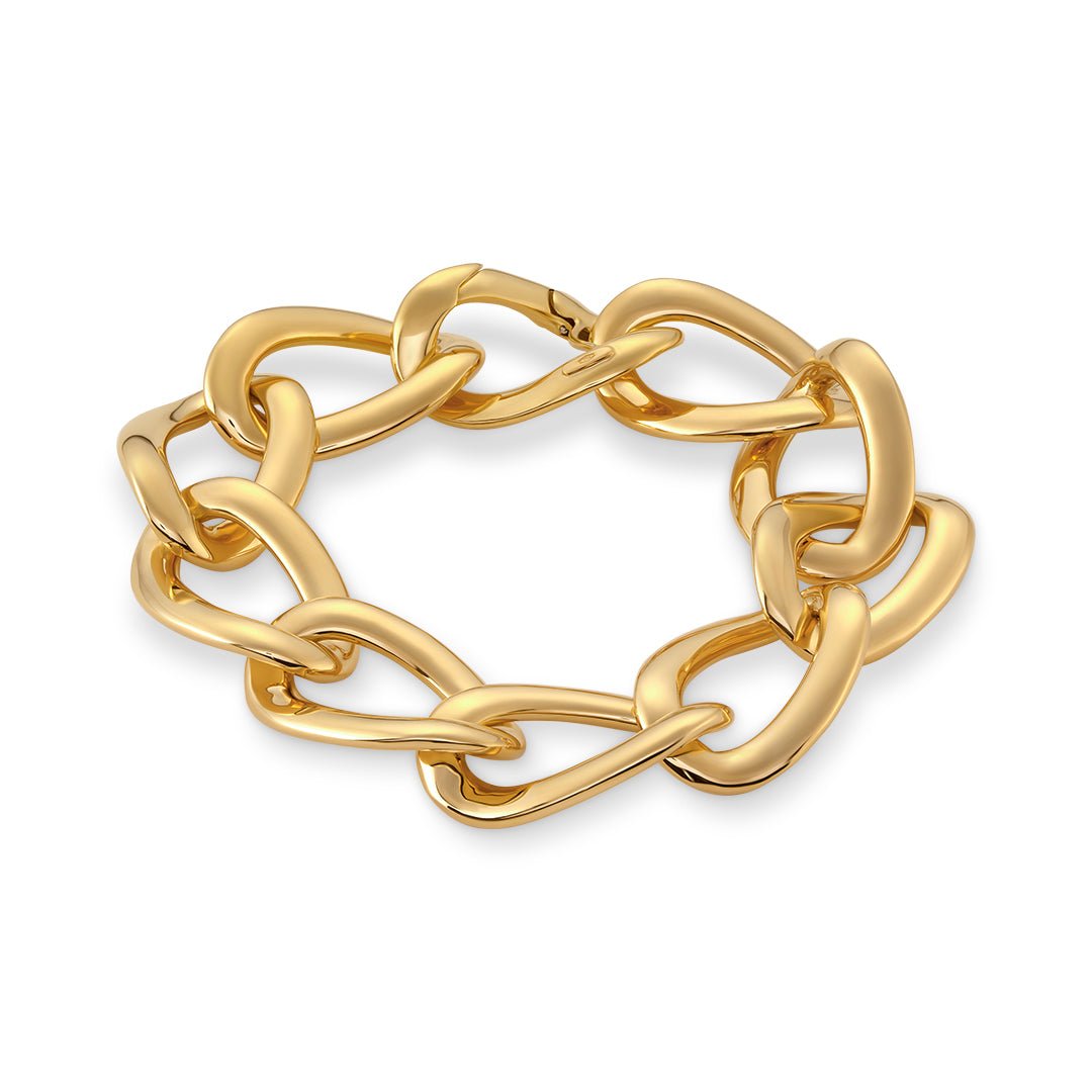 Large Curb Link Yellow Gold Bracelet - Dracakis Jewellers Large Curb Link Yellow Gold Bracelet - Dracakis Jewellers