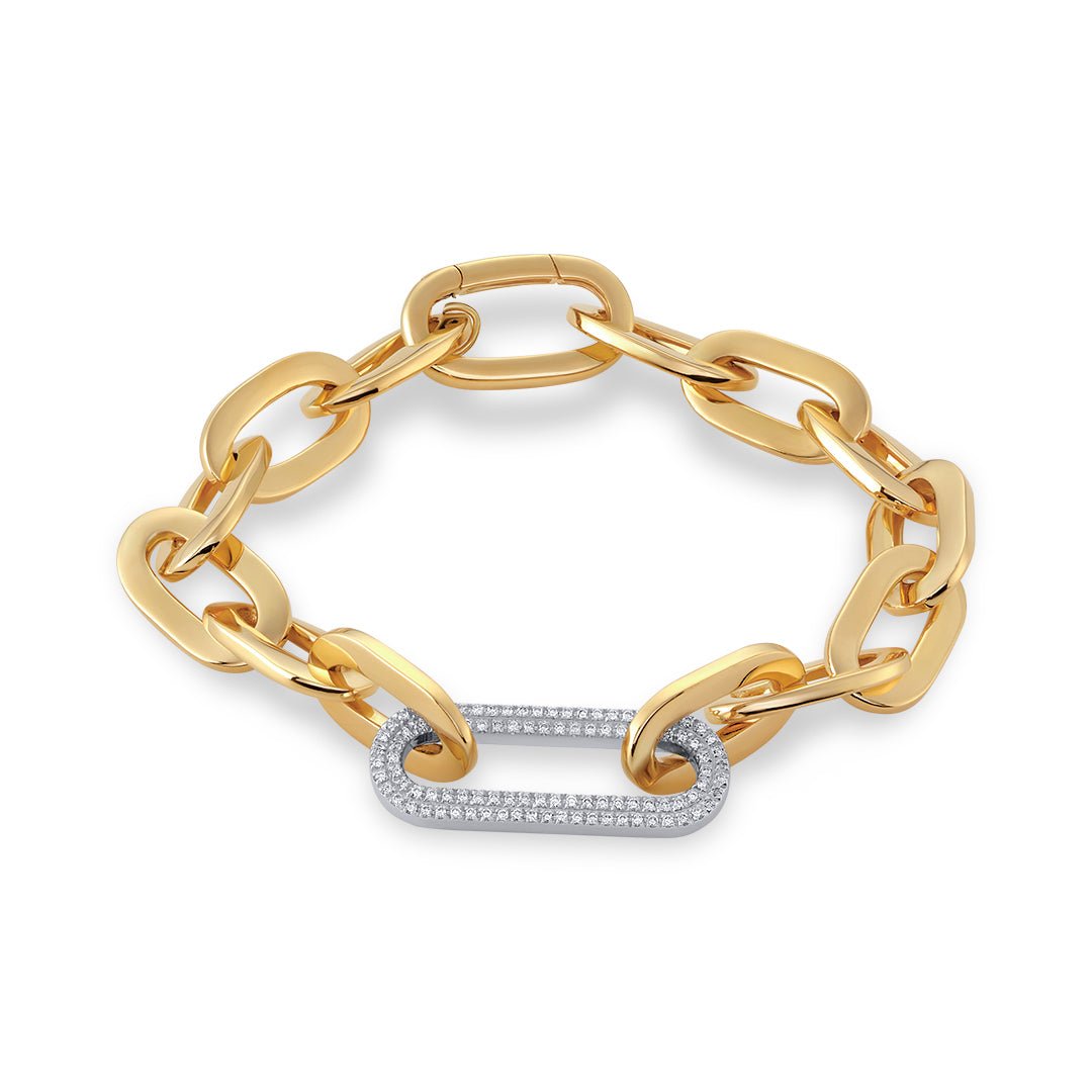 Large Flat Link Diamond Bracelet - Dracakis Jewellers Large Flat Link Diamond Bracelet - Dracakis Jewellers