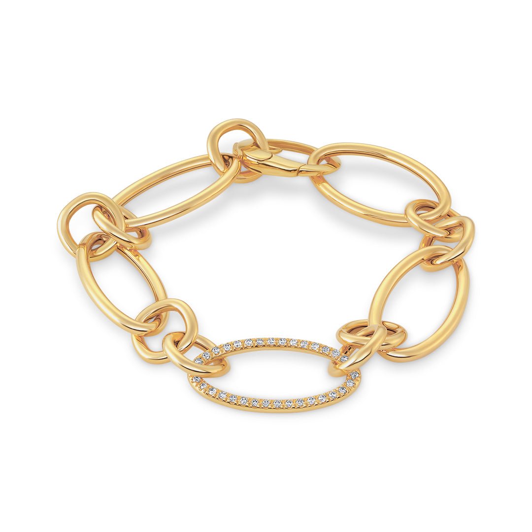 Large Oval Link Yellow Gold Bracelet - Dracakis Jewellers Large Oval Link Yellow Gold Bracelet - Dracakis Jewellers