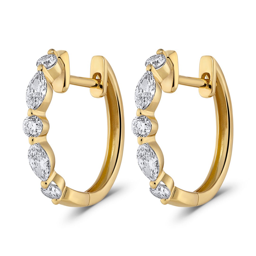 Marquise Diamond Hoop Earrings - Dracakis Jewellers Marquise Diamond Hoop Earrings - Dracakis Jewellers