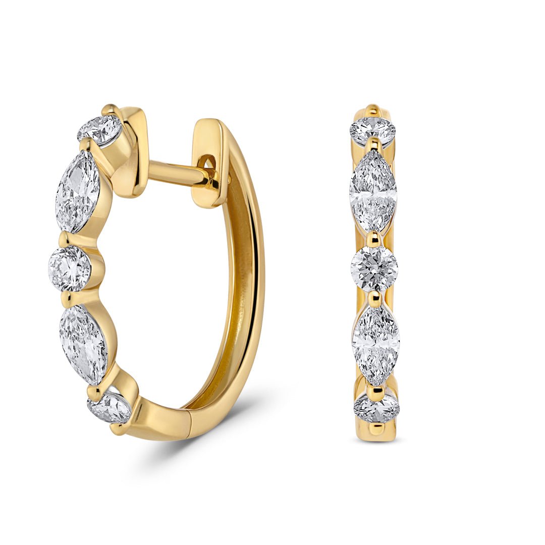 Marquise Diamond Hoop Earrings - Dracakis Jewellers Marquise Diamond Hoop Earrings - Dracakis Jewellers