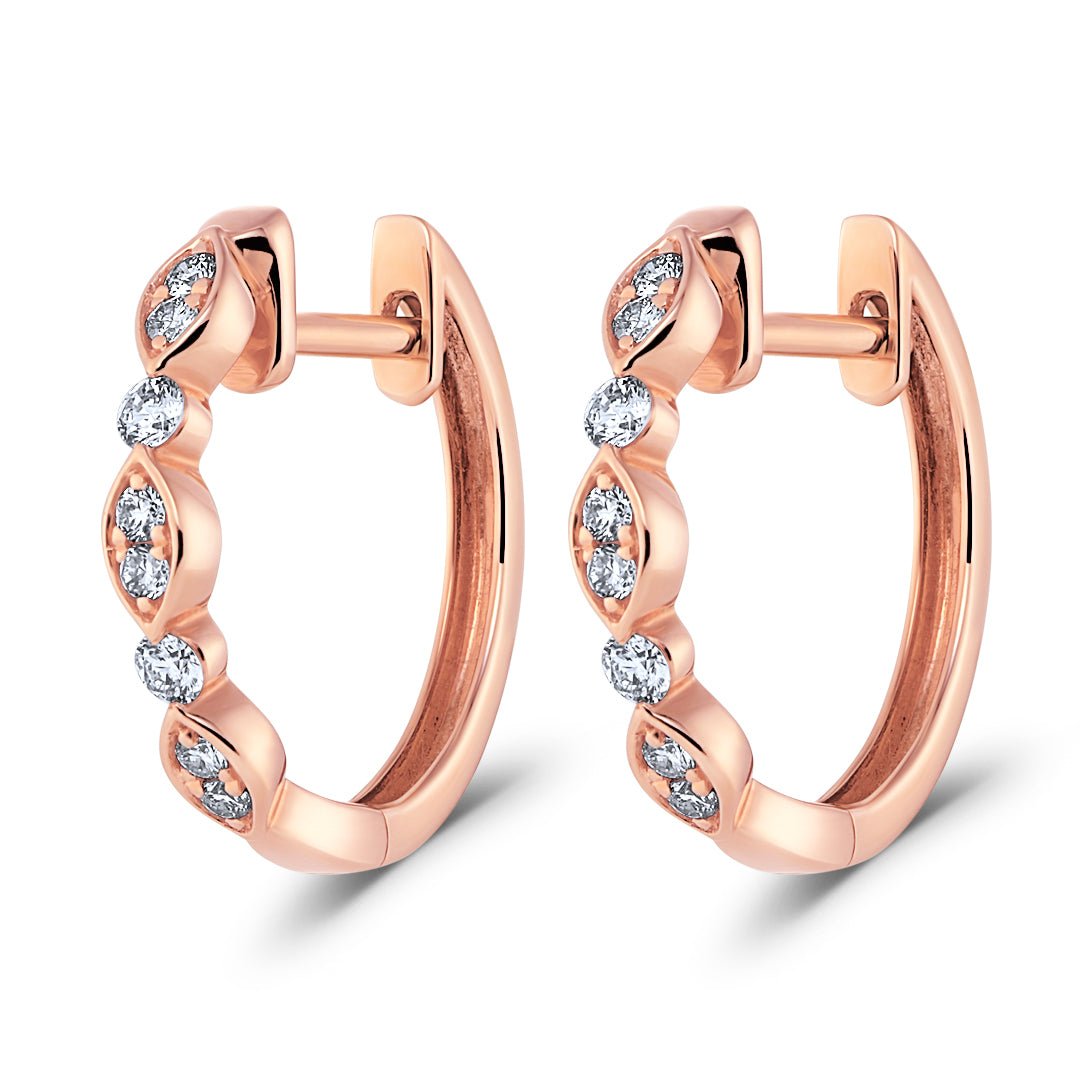 Marquise Diamond Hoop Earrings Rose Gold - Dracakis Jewellers Marquise Diamond Hoop Earrings Rose Gold - Dracakis Jewellers