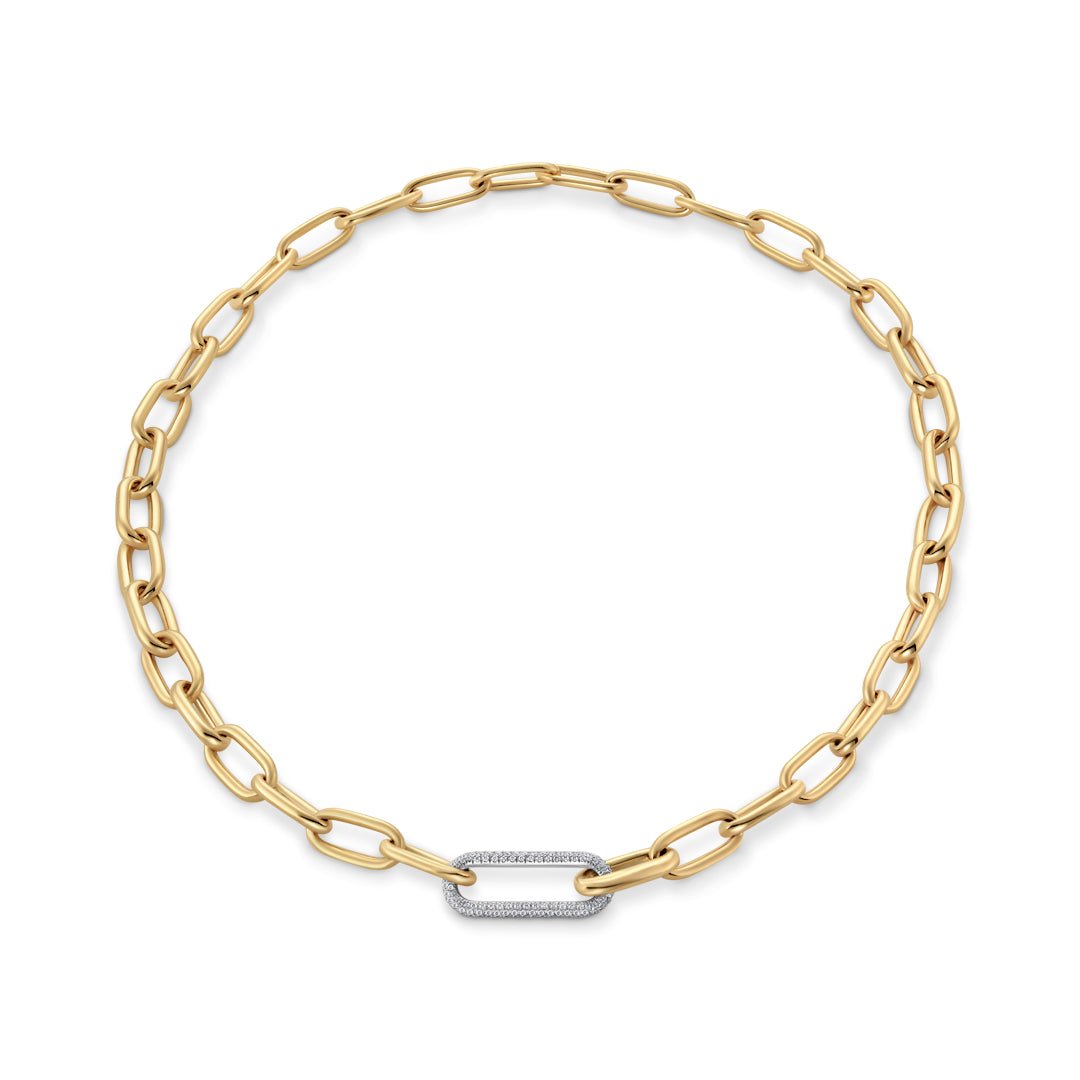Paperclip Link Diamond Necklace - Dracakis Jewellers Paperclip Link Diamond Necklace - Dracakis Jewellers