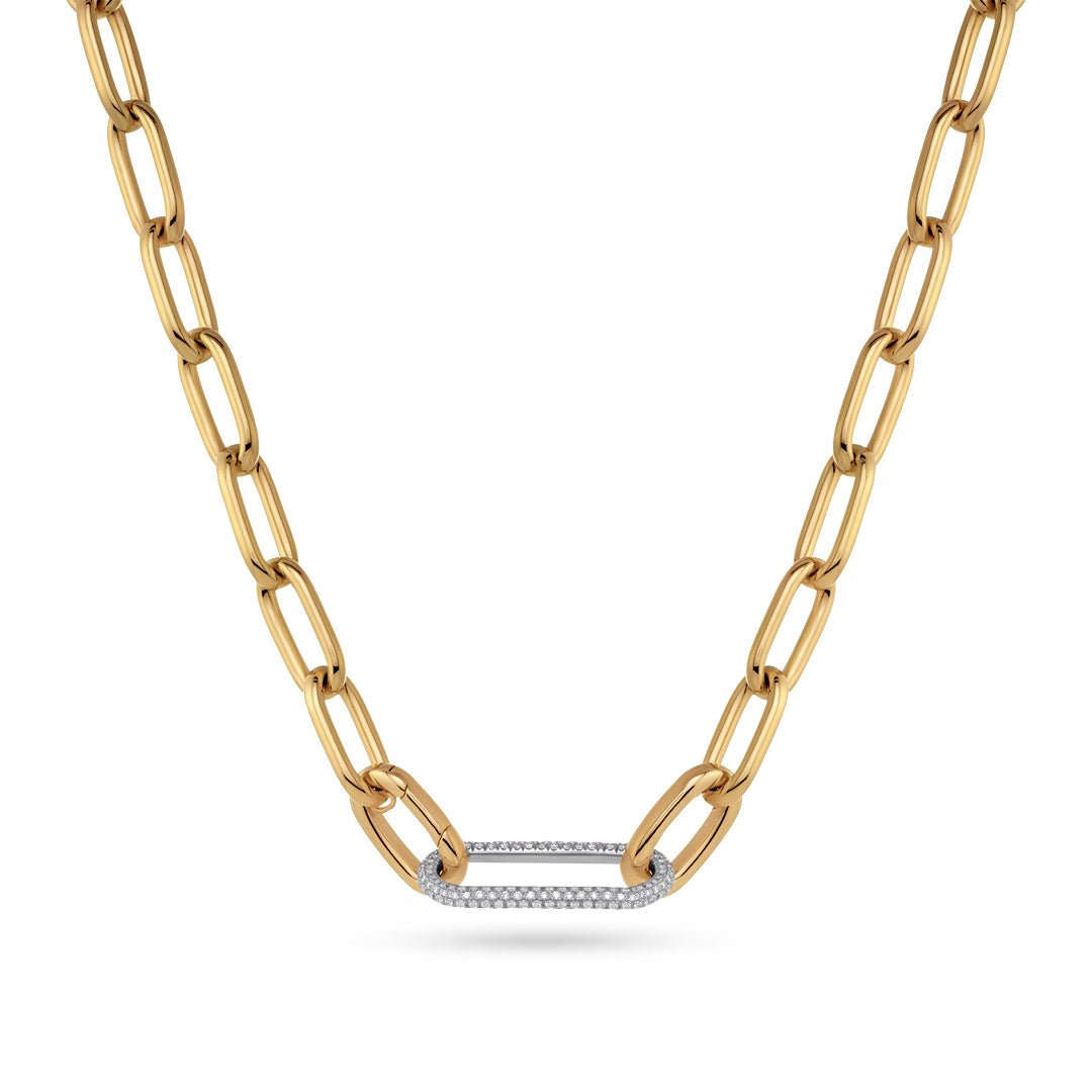 Paperclip Link Diamond Necklace - Dracakis Jewellers Paperclip Link Diamond Necklace - Dracakis Jewellers