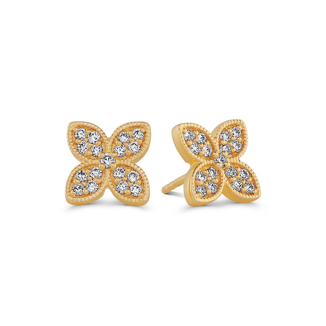 Princess Flower Stud Earrings - Dracakis Jewellers Princess Flower Stud Earrings - Dracakis Jewellers