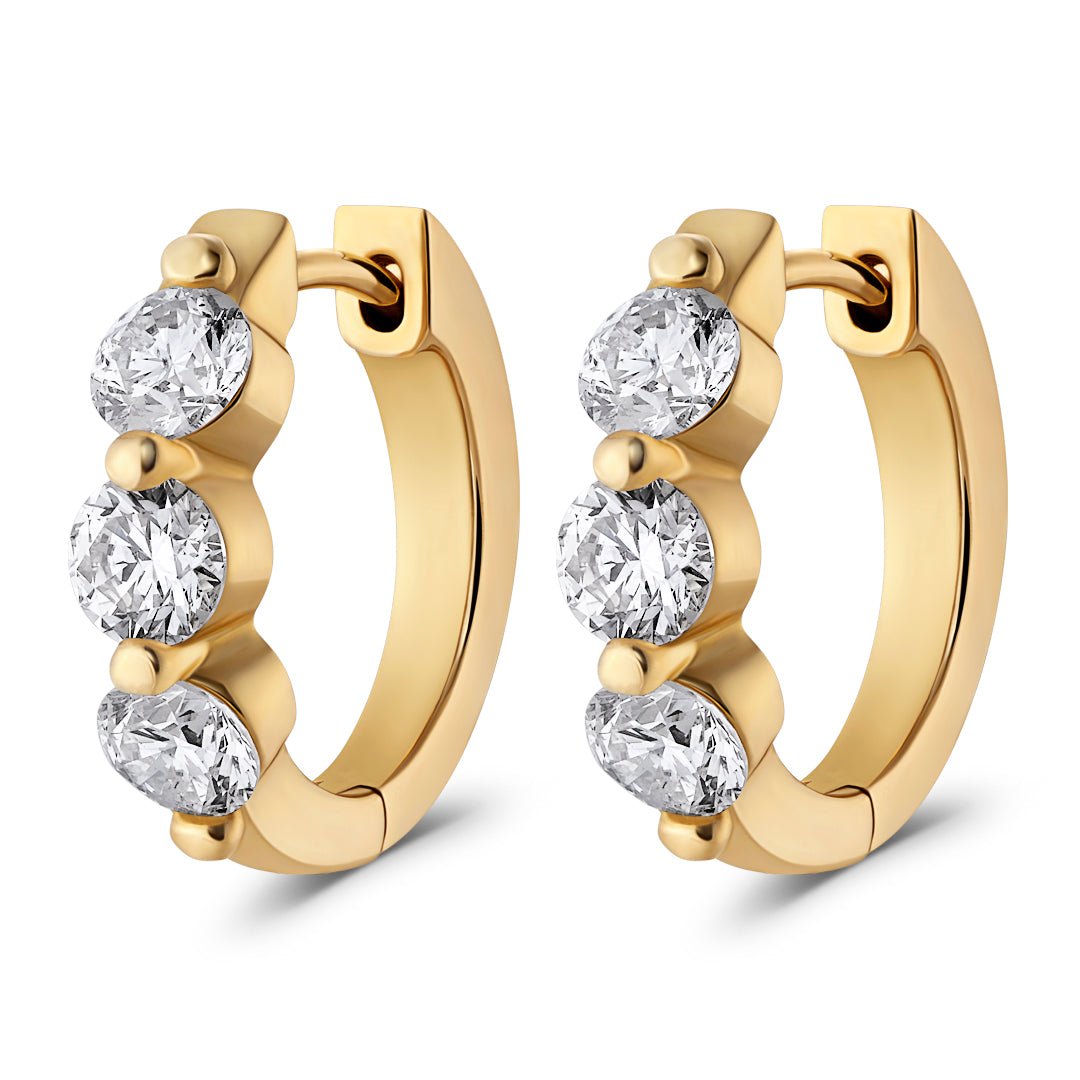 Diamond Hoop Earrings (1.90ct) - Dracakis Jewellers Diamond Hoop Earrings (1.90ct) - Dracakis Jewellers