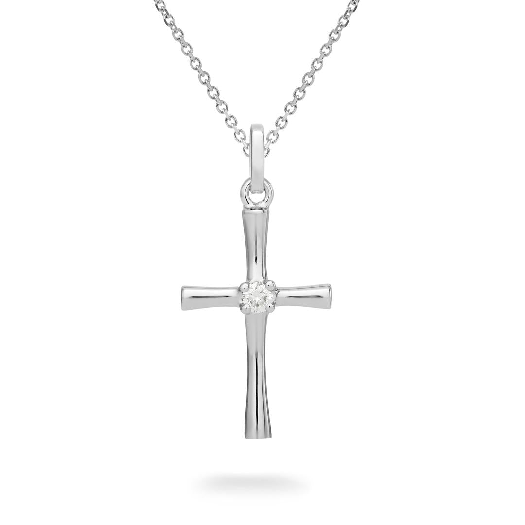 White Gold & Diamond Cross Pendant - Dracakis Jewellers White Gold & Diamond Cross Pendant - Dracakis Jewellers