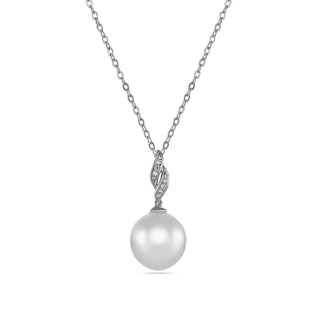 White South Sea Pearl and Diamond Pendant - Dracakis Jewellers White South Sea Pearl and Diamond Pendant - Dracakis Jewellers