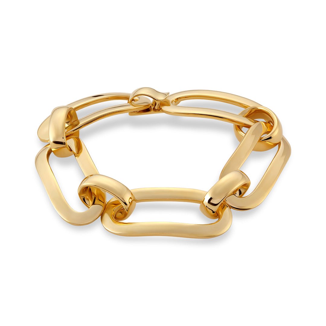 Yellow Gold Flat Link Bracelet - Dracakis Jewellers Yellow Gold Flat Link Bracelet - Dracakis Jewellers