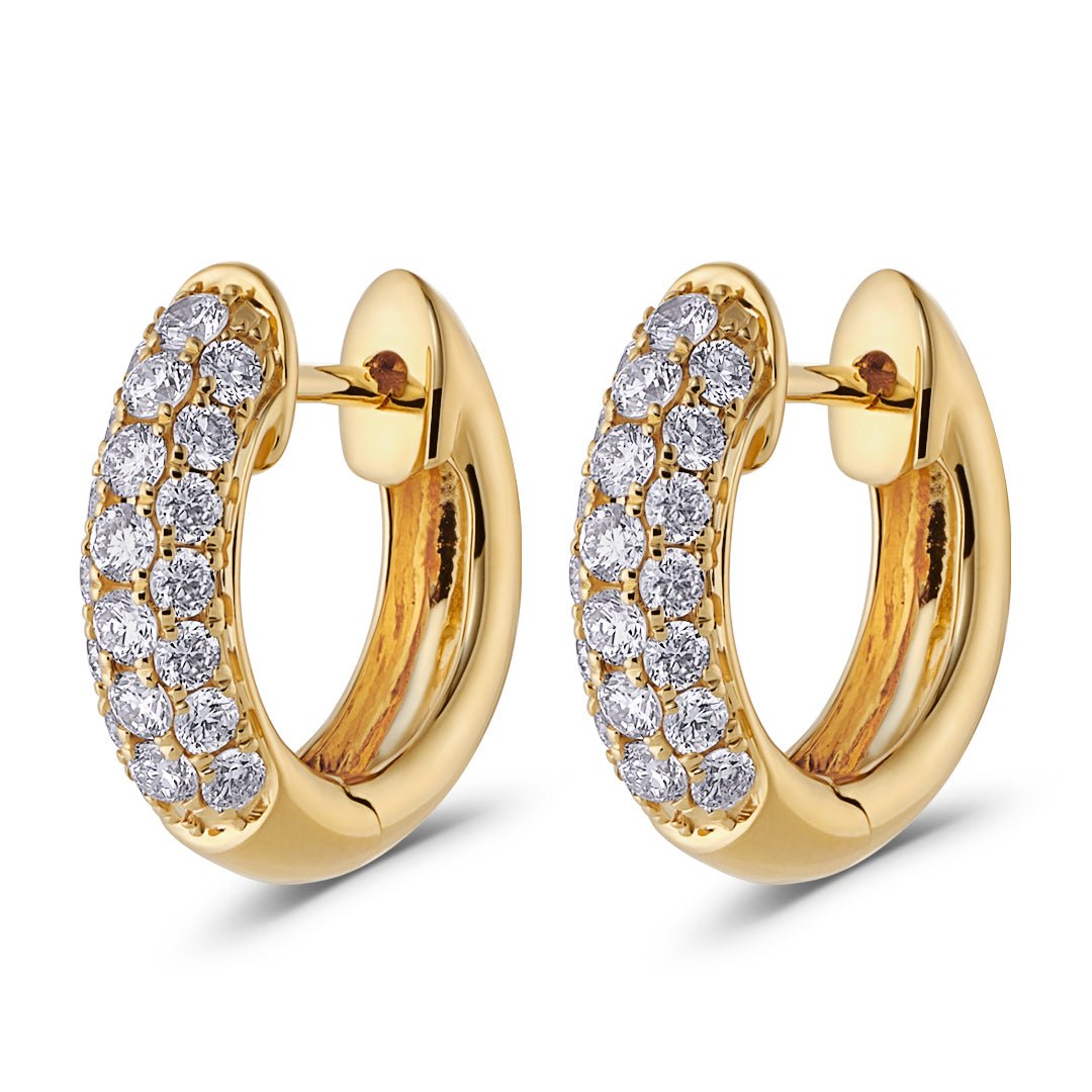 Diamond Pave Hoop Earrings (1.00ct) - Dracakis Jewellers Diamond Pave Hoop Earrings (1.00ct) - Dracakis Jewellers