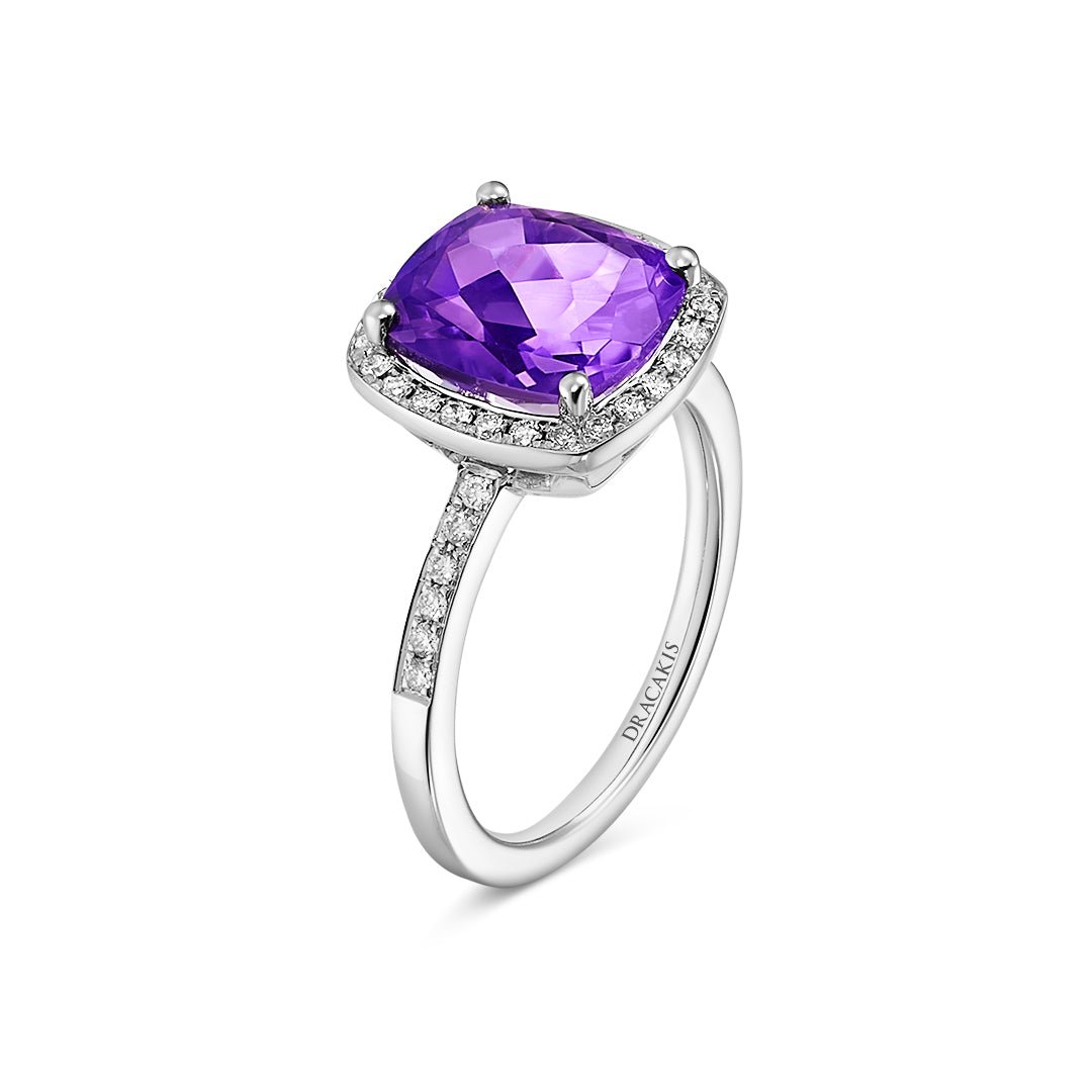 Amethyst & Diamond Ring - Dracakis Jewellers