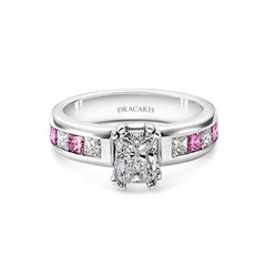 Australian Pink & White Diamond Engagement Ring - Dracakis Jewellers