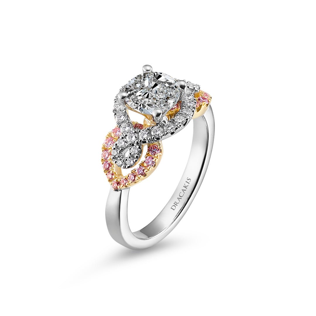 Australian Pink & White Diamond Engagement Ring - Dracakis Jewellers Australian Pink & White Diamond Engagement Ring - Dracakis Jewellers