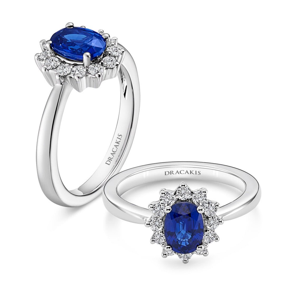 Blue Sapphire & Diamond Ring - Dracakis Jewellers