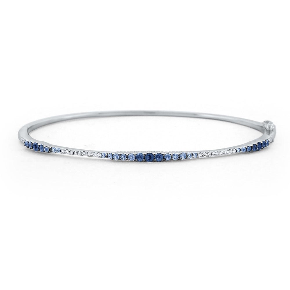 Blue Sapphire & Diamond Ombré Bangle - Dracakis Jewellers Blue Sapphire & Diamond Ombré Bangle - Dracakis Jewellers