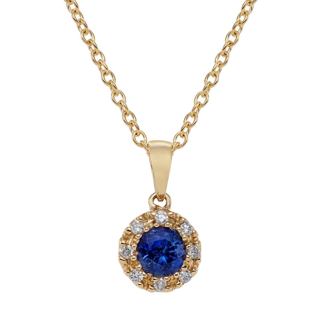 Blue Sapphire & Diamond Pendant - Dracakis Jewellers Blue Sapphire & Diamond Pendant - Dracakis Jewellers
