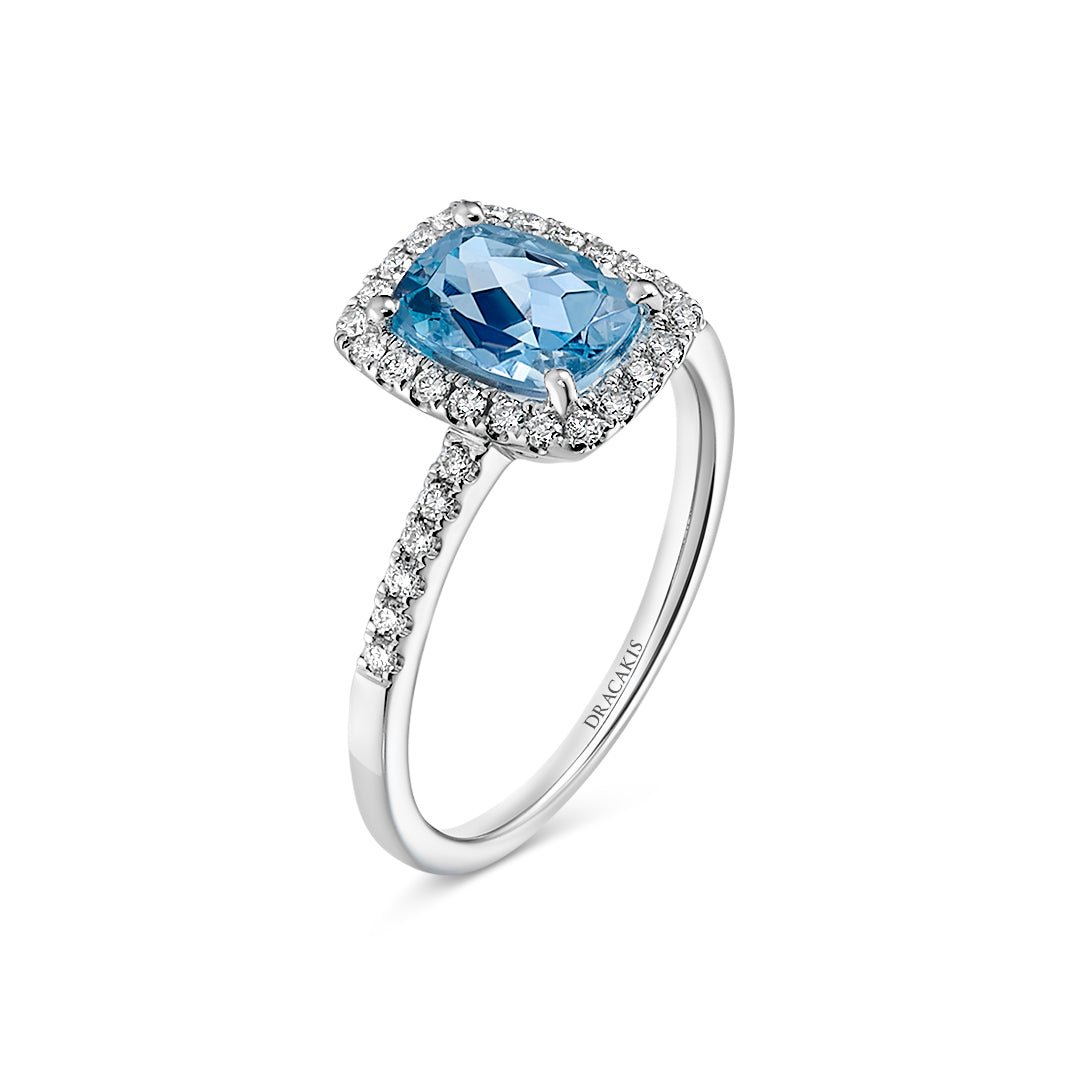 Blue Topaz & Diamond Ring - Dracakis Jewellers Blue Topaz & Diamond Ring - Dracakis Jewellers
