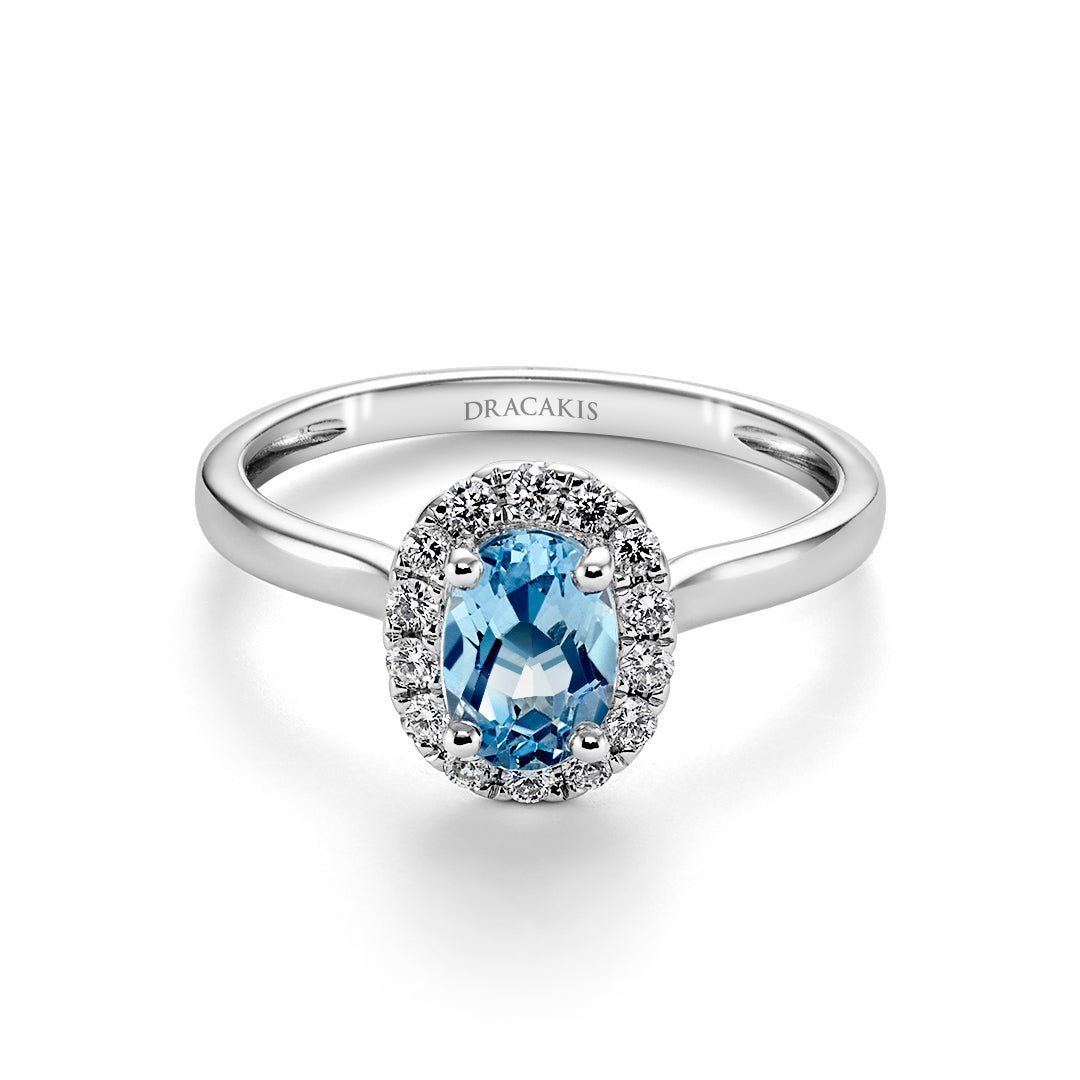 Blue Topaz & Diamond Ring - Dracakis Jewellers
