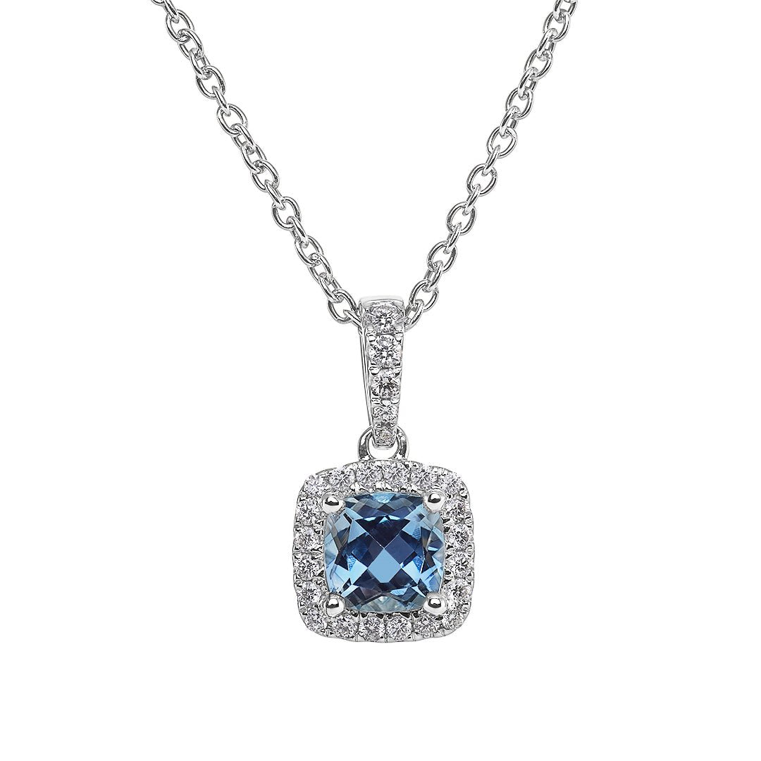 Blue Topaz & Diamond Pendant - Dracakis Jewellers Blue Topaz & Diamond Pendant - Dracakis Jewellers
