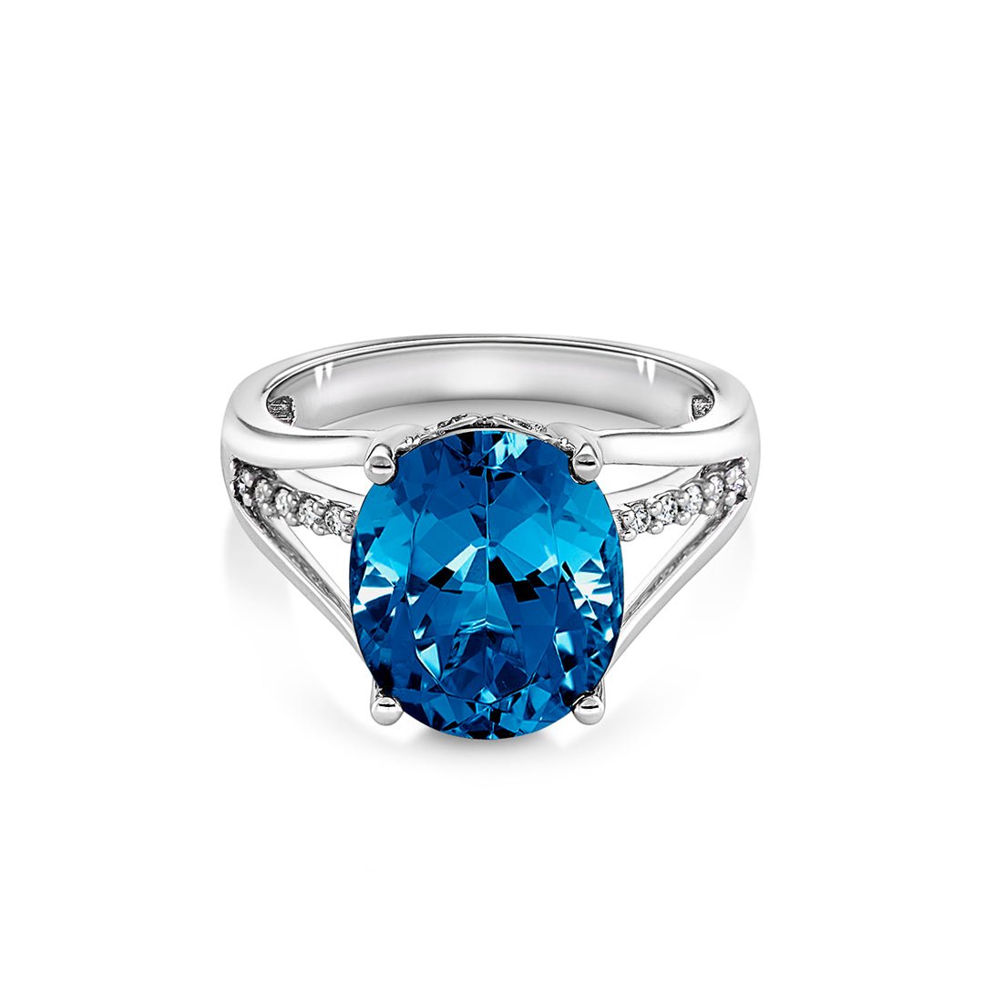 Blue Topaz & Diamond Ring - Dracakis Jewellers Blue Topaz & Diamond Ring - Dracakis Jewellers