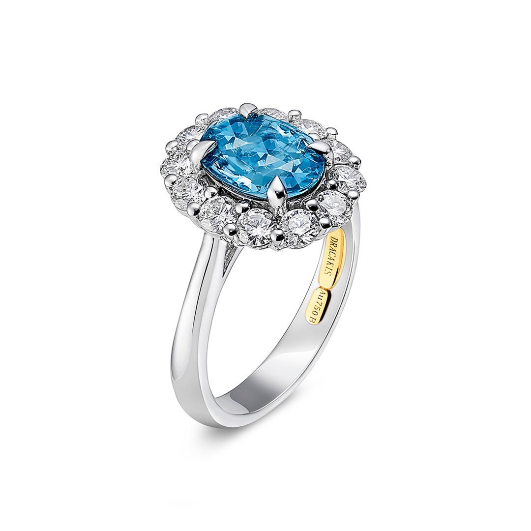 Brazilian Aquamarine & Diamond Ring - Dracakis Jewellers Brazilian Aquamarine & Diamond Ring - Dracakis Jewellers