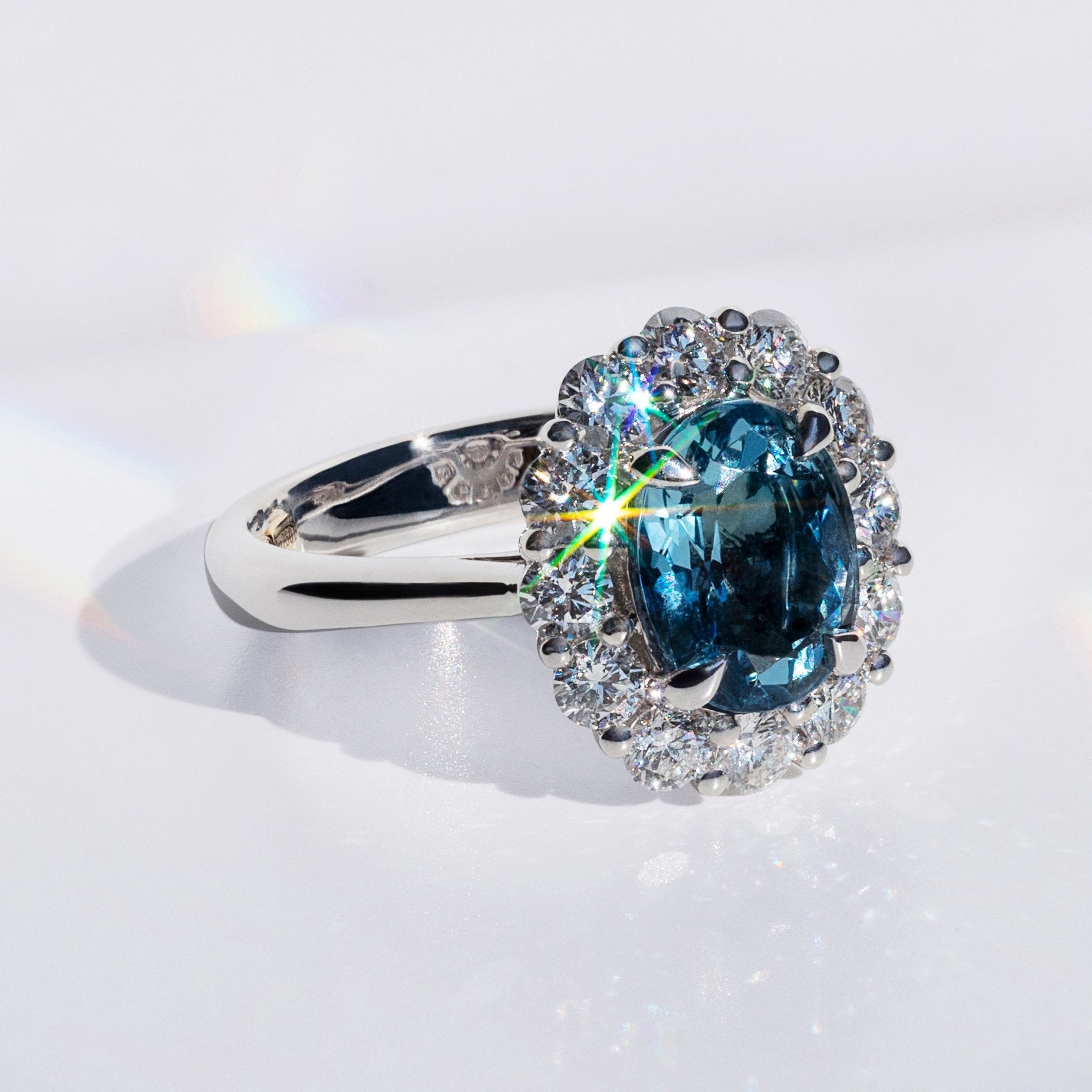 Brazilian Aquamarine & Diamond Ring - Dracakis Jewellers