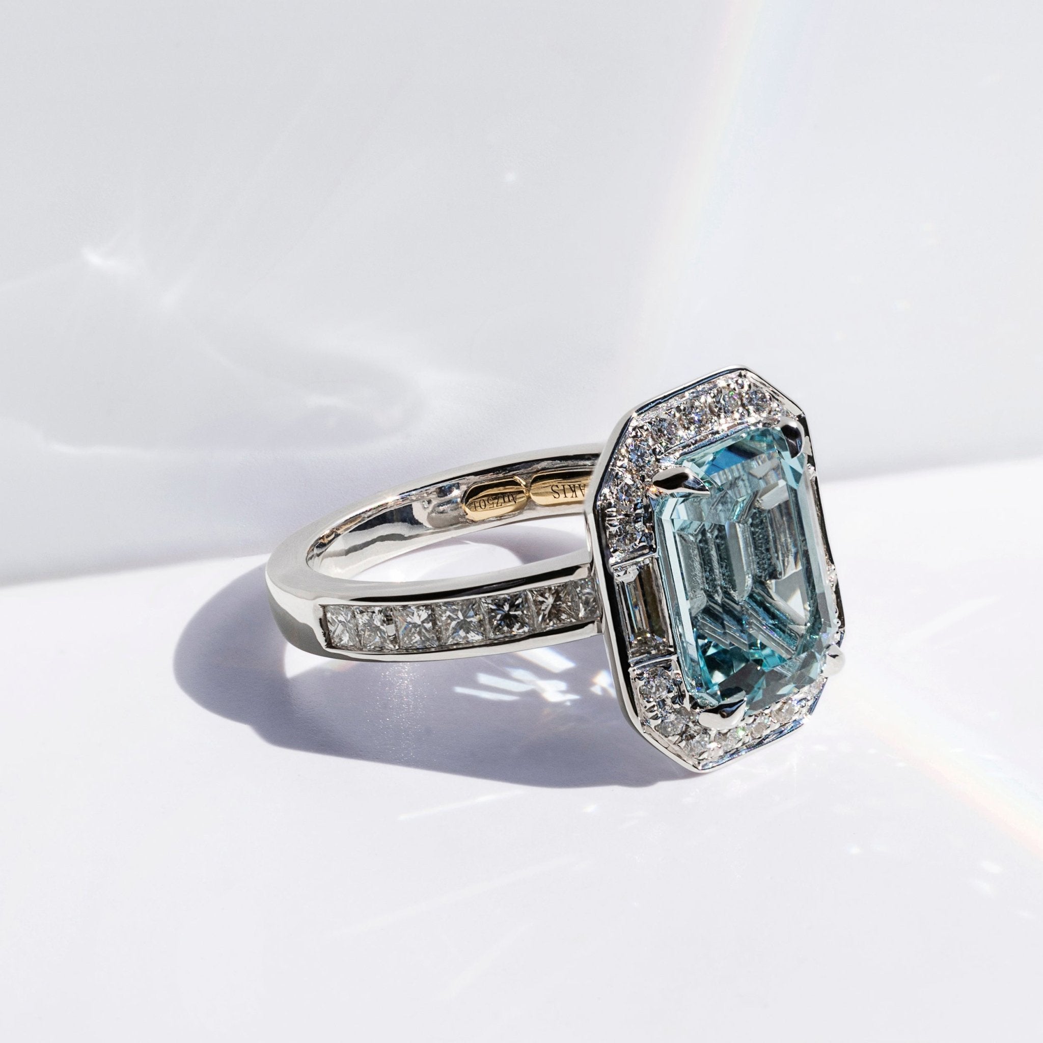 Brazilian Aquamarine & Diamond Ring - Dracakis Jewellers Brazilian Aquamarine & Diamond Ring - Dracakis Jewellers