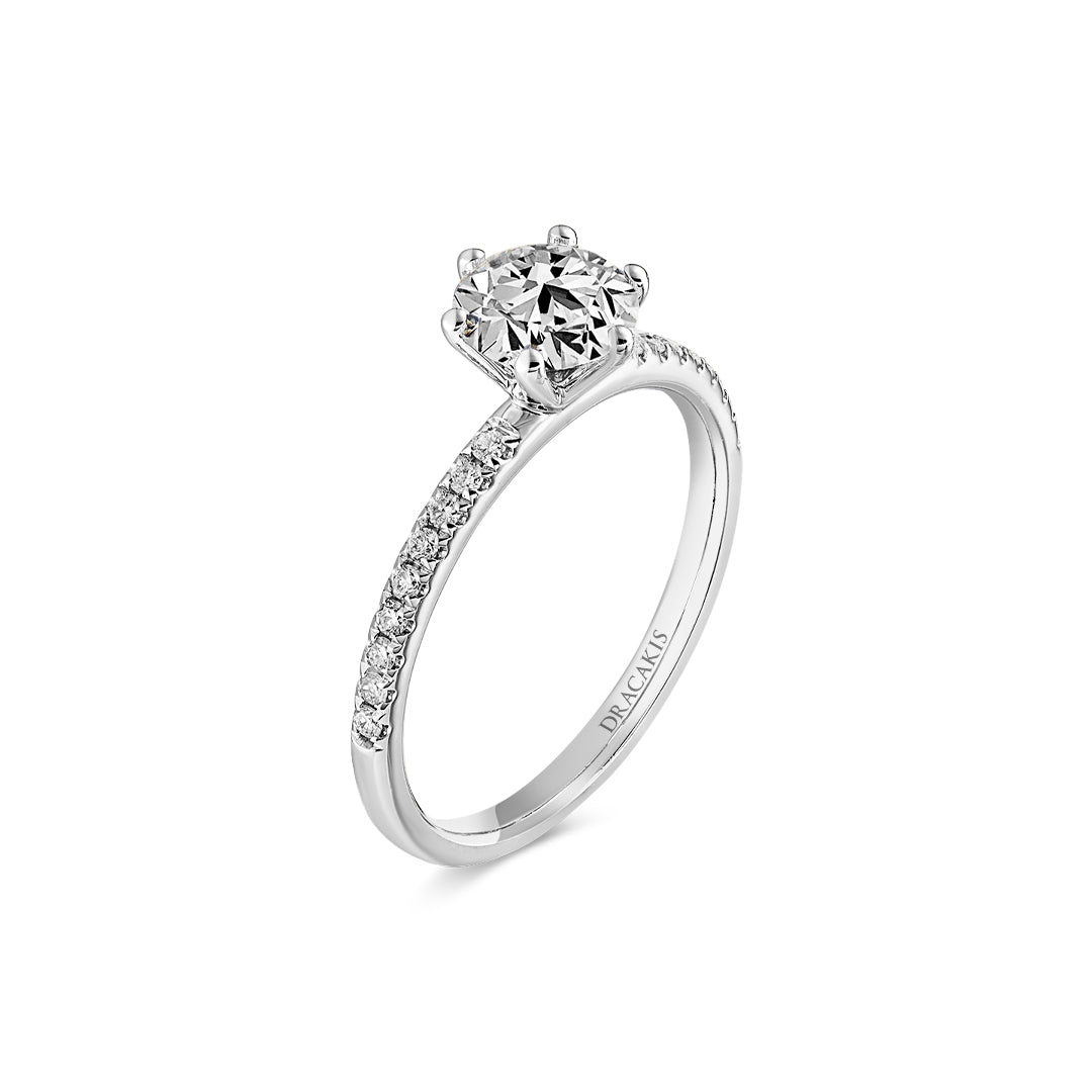 Brilliant Cut Diamond Band Engagement Ring - Dracakis Jewellers