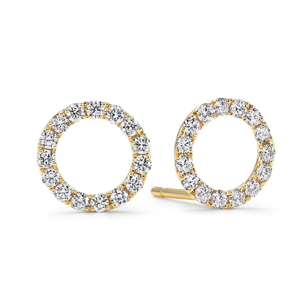 Diamond Circle Stud Earrings - Dracakis Jewellers Diamond Circle Stud Earrings - Dracakis Jewellers