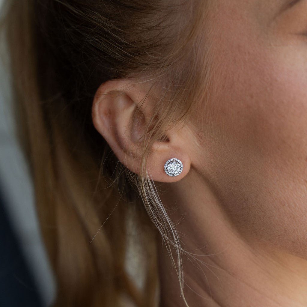 Essential Diamond Halo Earrings (2.00ct) - Dracakis Jewellers Essential Diamond Halo Earrings (2.00ct) - Dracakis Jewellers