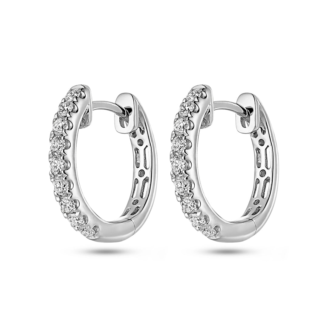 Diamond Hoop Earrings (0.38ct) - Dracakis Jewellers Diamond Hoop Earrings (0.38ct) - Dracakis Jewellers