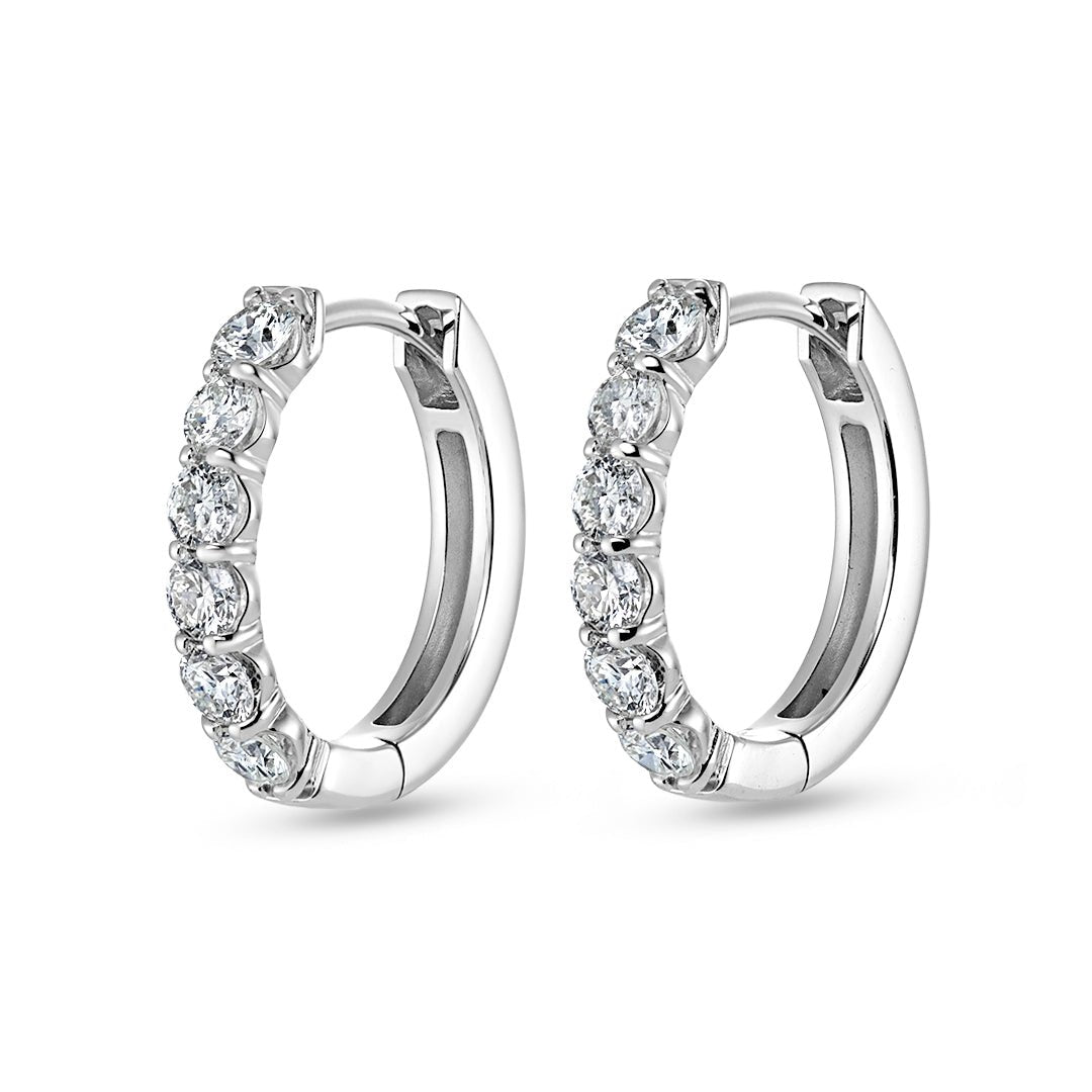 Classic Diamond Hoop Earrings (1.50ct) - Dracakis Jewellers Classic Diamond Hoop Earrings (1.50ct) - Dracakis Jewellers