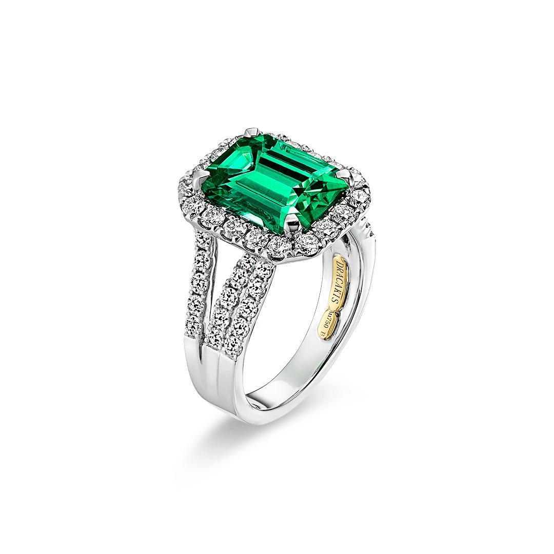 Emerald & Diamond Ring - Dracakis Jewellers Emerald & Diamond Ring - Dracakis Jewellers