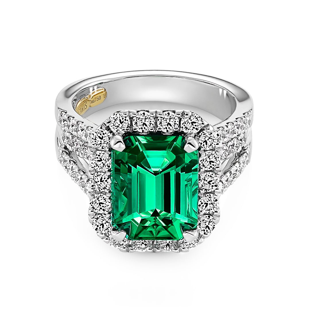 Emerald & Diamond Ring - Dracakis Jewellers Emerald & Diamond Ring - Dracakis Jewellers