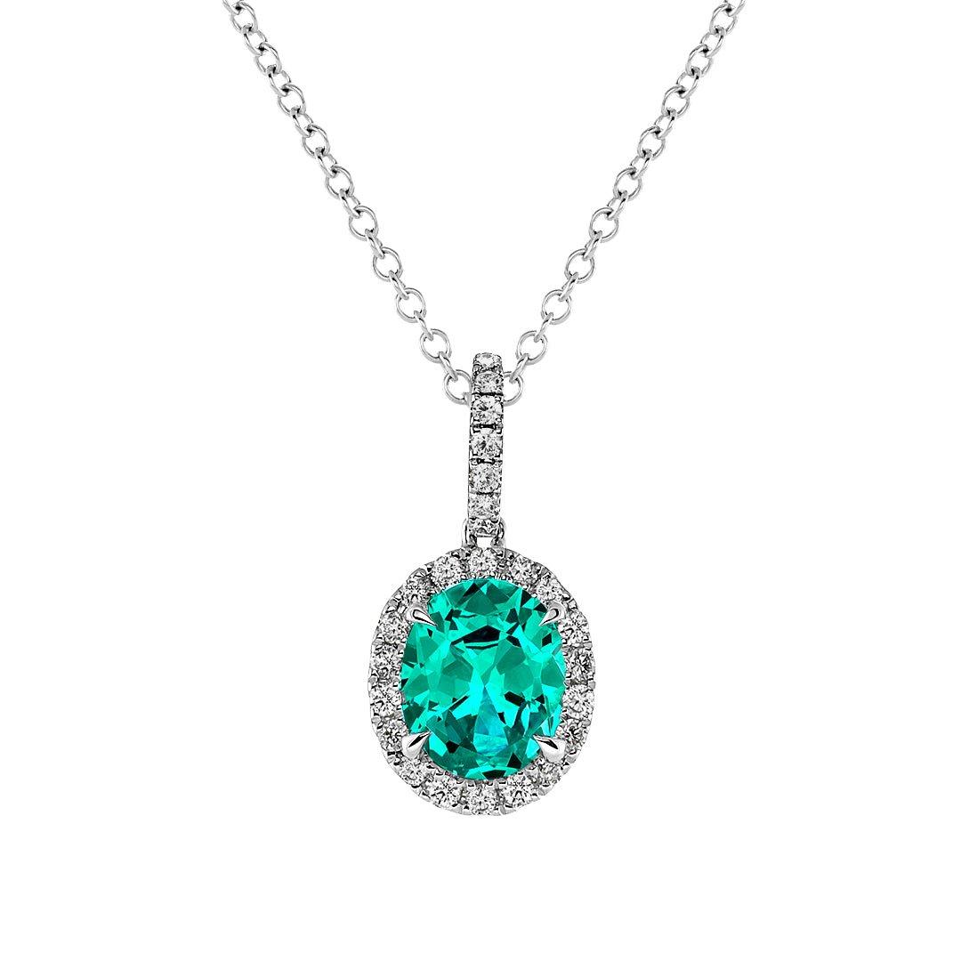 Emerald & Diamond Pendant - Dracakis Jewellers Emerald & Diamond Pendant - Dracakis Jewellers