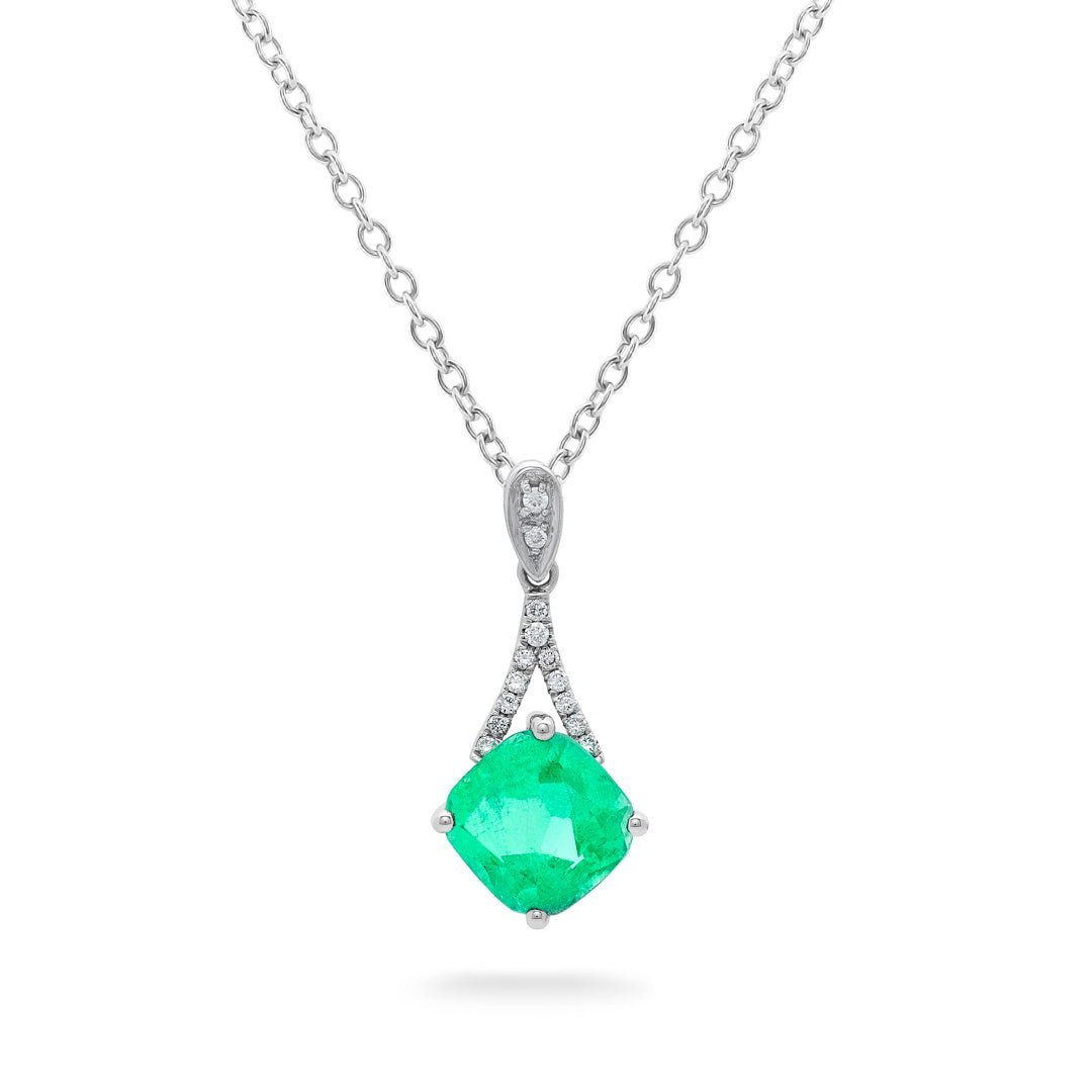 Emerald & Diamond Pendant - Dracakis Jewellers Emerald & Diamond Pendant - Dracakis Jewellers