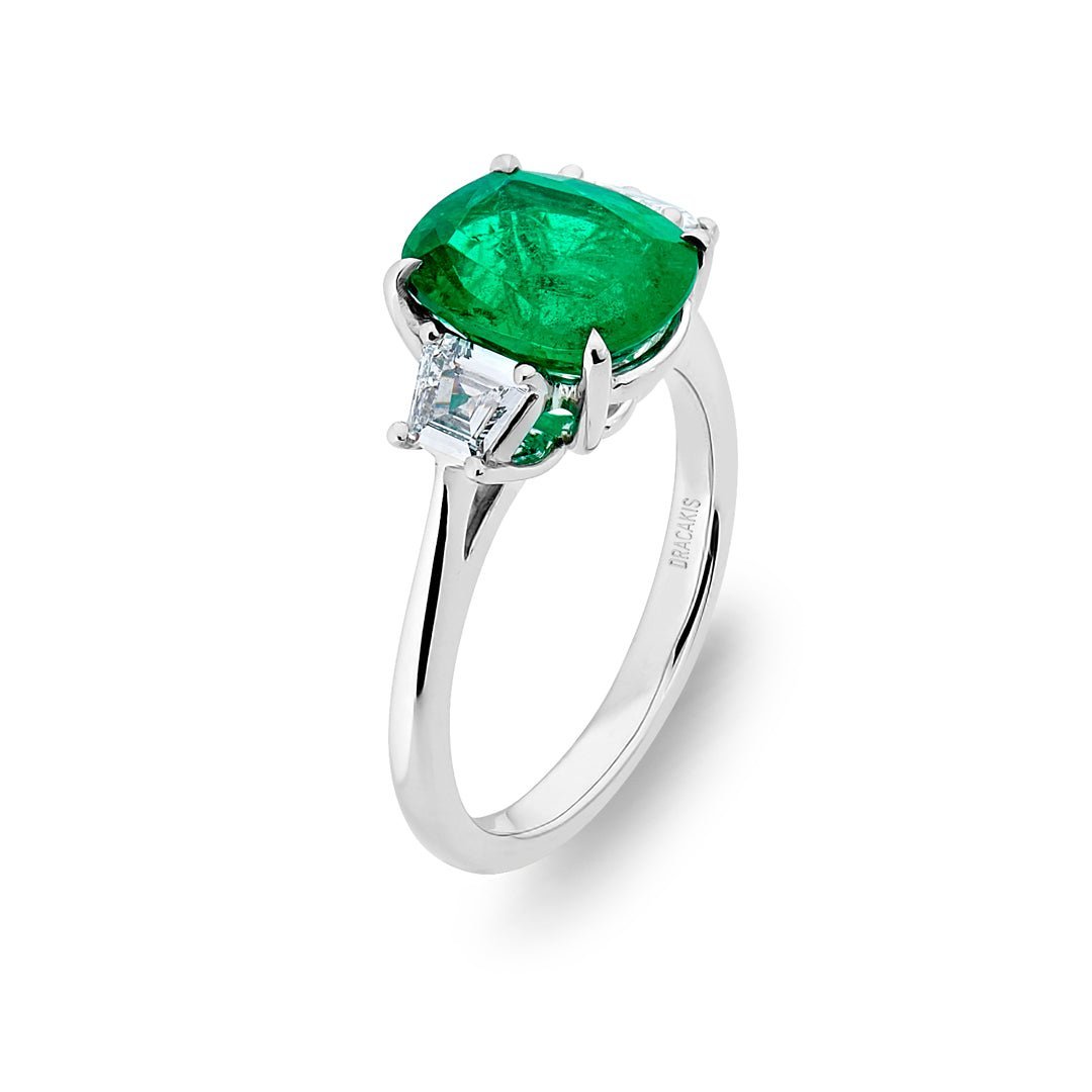 Emerald & Diamond Ring - Dracakis Jewellers Emerald & Diamond Ring - Dracakis Jewellers