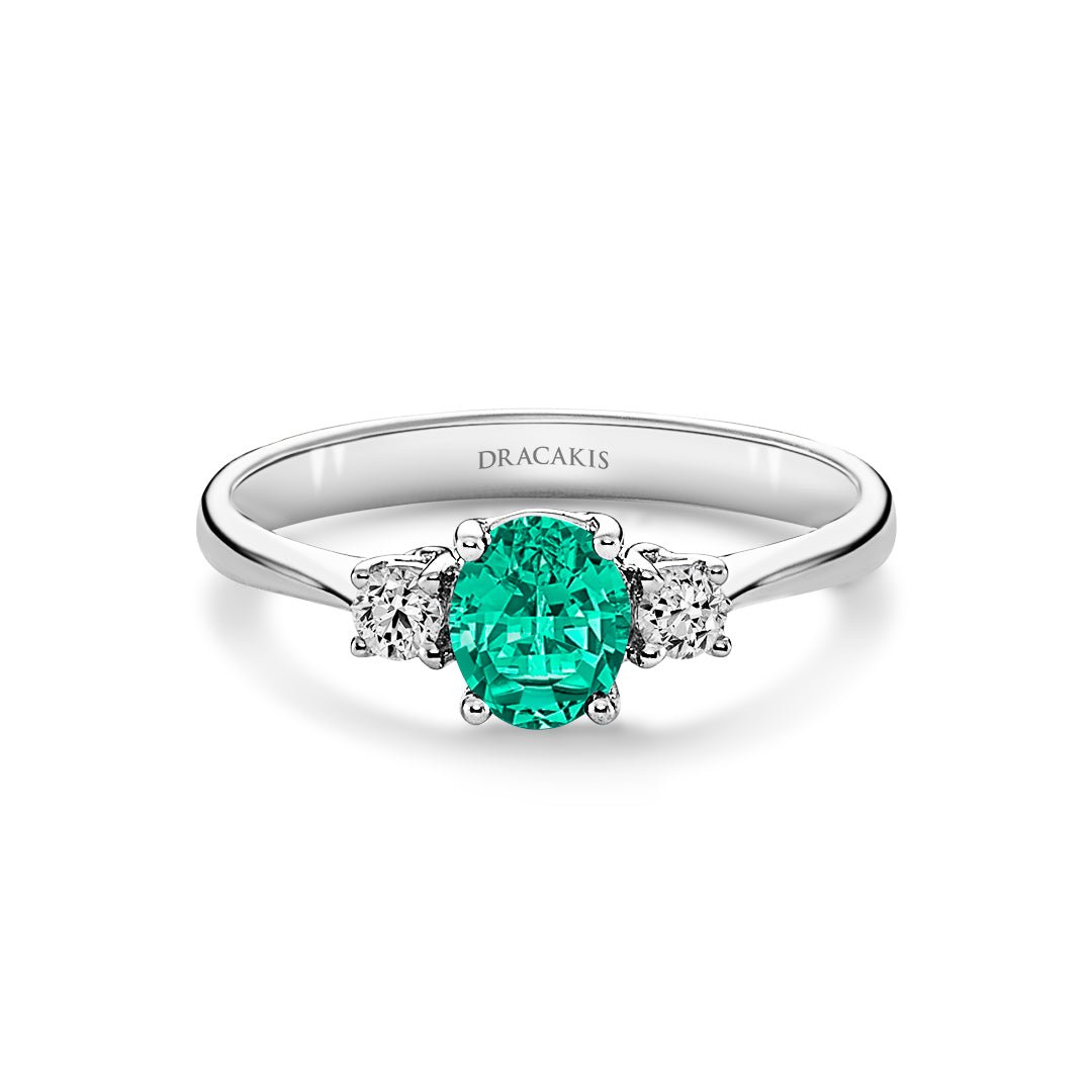 Emerald & Diamond Ring - Dracakis Jewellers Emerald & Diamond Ring - Dracakis Jewellers