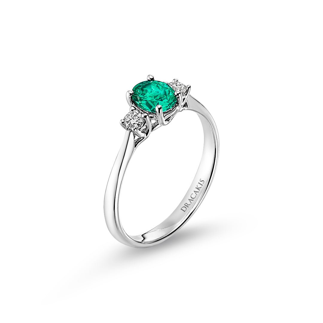 Emerald & Diamond Ring - Dracakis Jewellers Emerald & Diamond Ring - Dracakis Jewellers