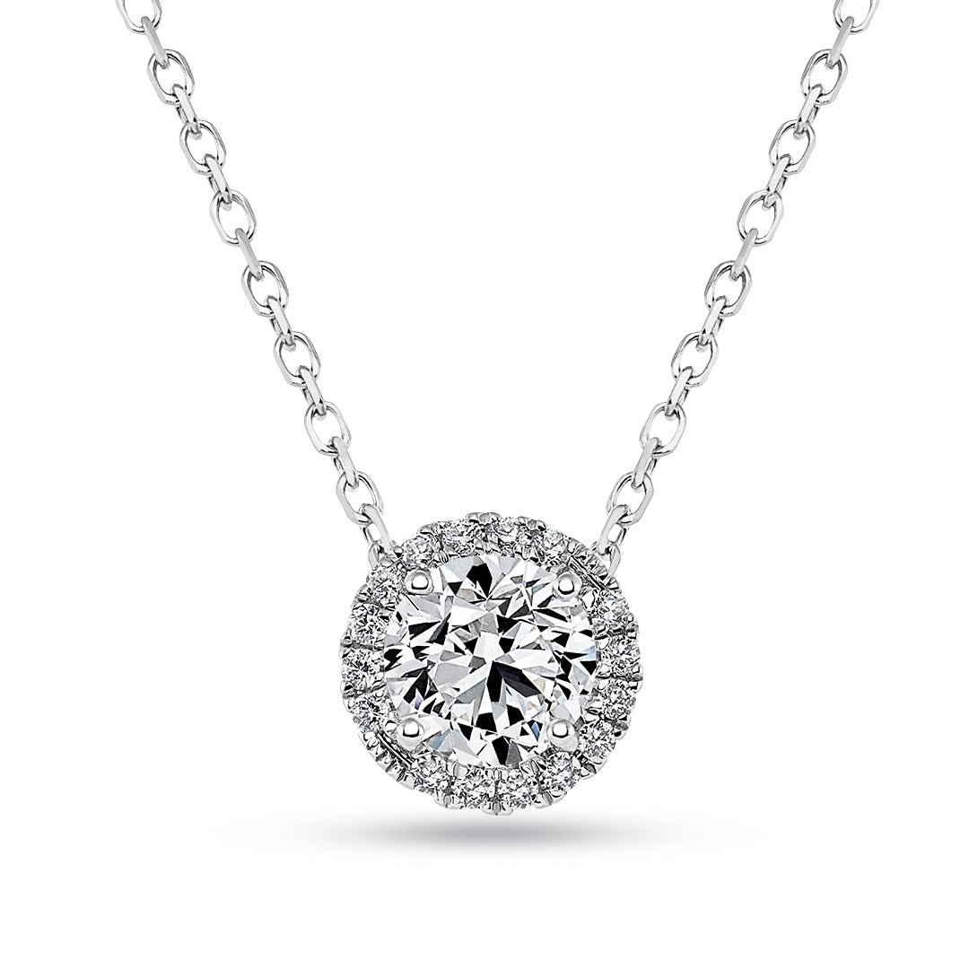 Diamond Halo Pendant (0.50ct) - Dracakis Jewellers